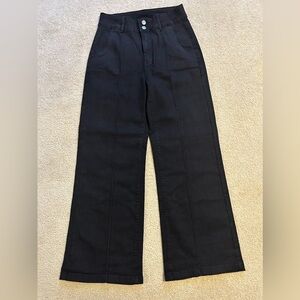 Black High-Rise Wide-Leg Jeans